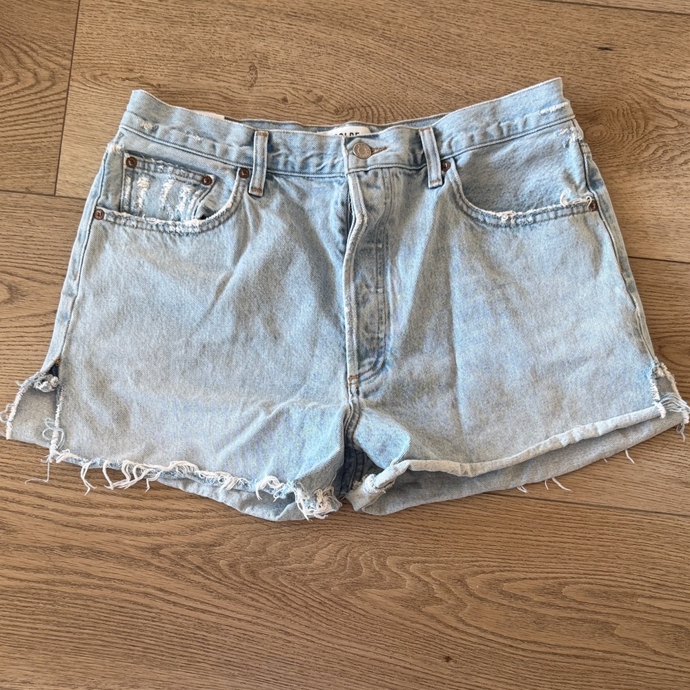 AGOLDE Light Wash Denim Jean Shorts